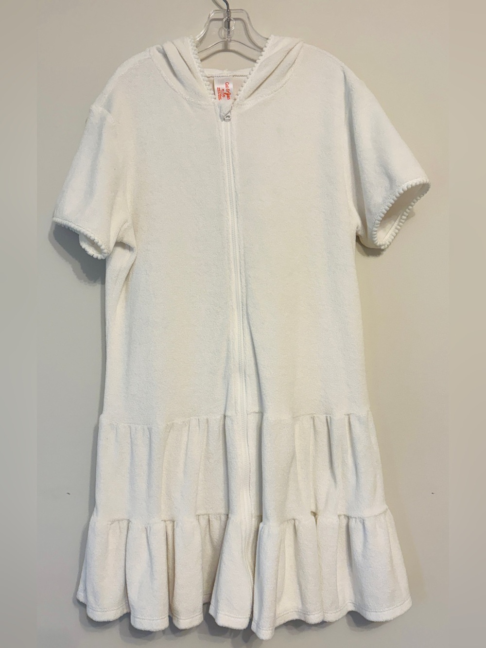 Girls' Cat &Jack White Hooded swim robe